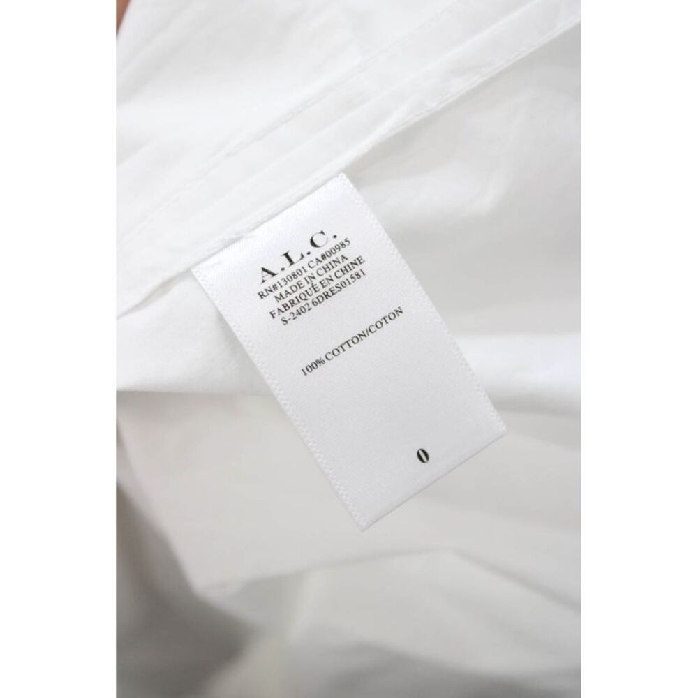 A.L.C. Womens A-Line Mini Dress White V-Neck Short Sleeve Cotton Size 0 - Picture 5 of 6
